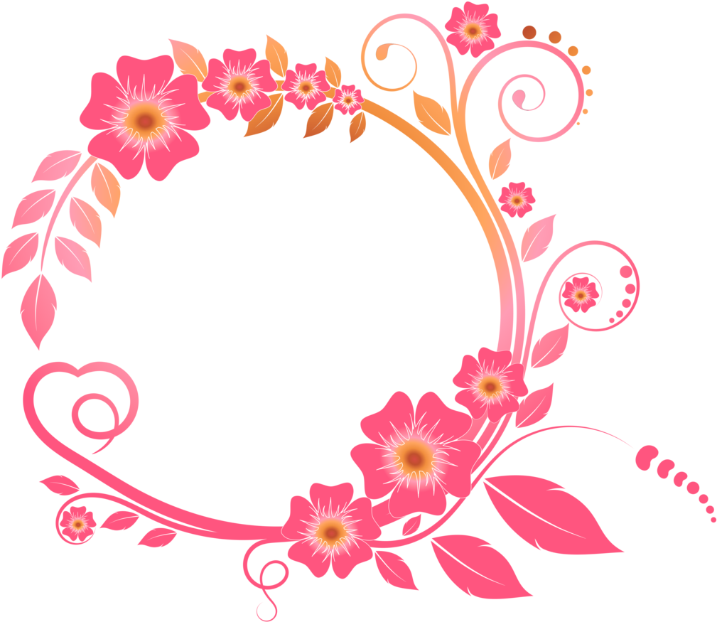 Colored Flower Frame By Natasasusa Colored Flower Frame - Black And White Floral Frame (1280x905)