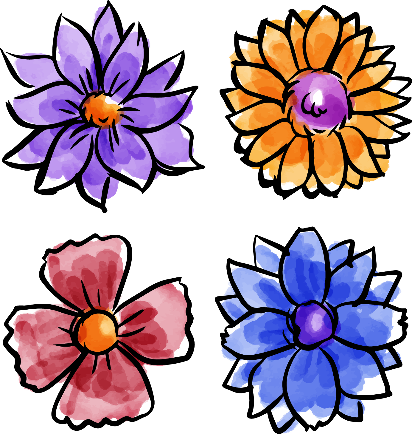 Floral Design Watercolor - Floral Design Watercolor (1383x1455)