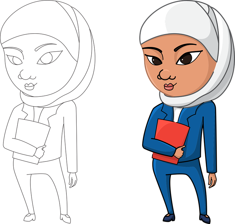 Cartoon Teenage Girls 14, Buy Clip Art - Mujeres Arabes Png (757x720)