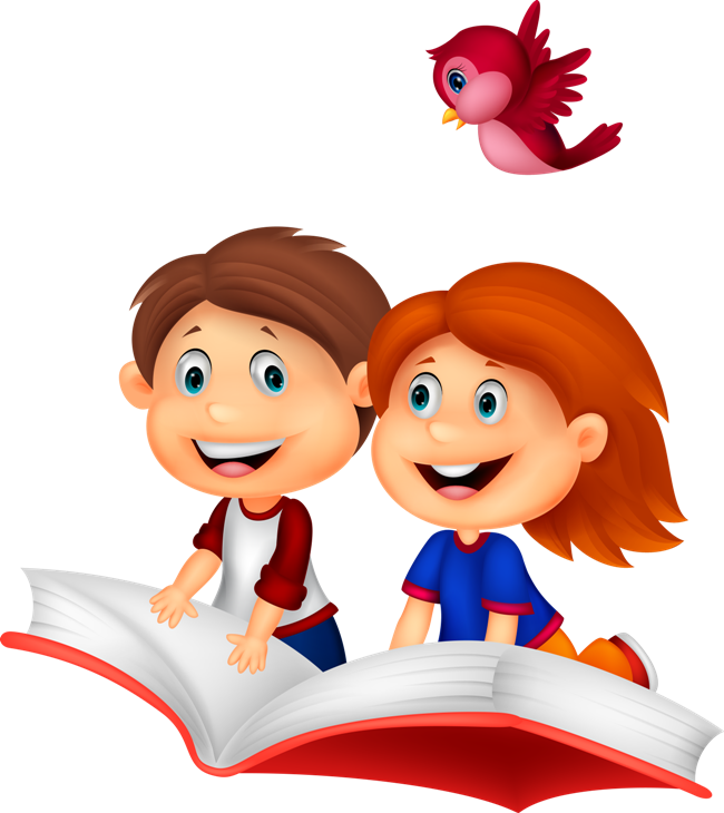 Discover Ideas About Children Cartoon - Niños Volando En Un Libro (650x730)