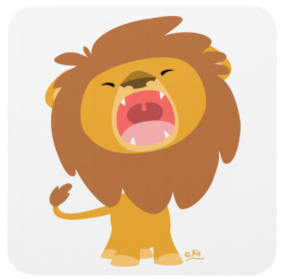 Cute Roaring Cartoon Lion Merch Collection By - Cute Lion Cartoon Roar (650x650)