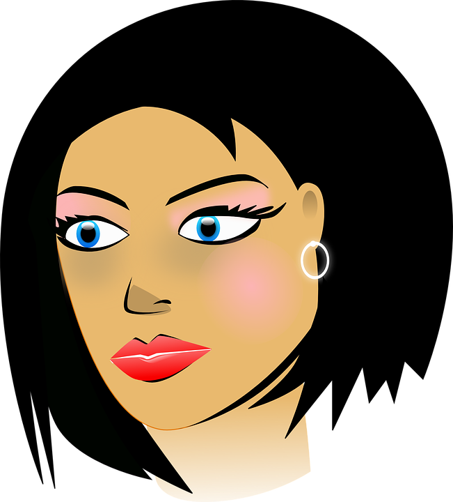 Pretty Girl Cliparts 4, - Female Face Clip Art (651x720)