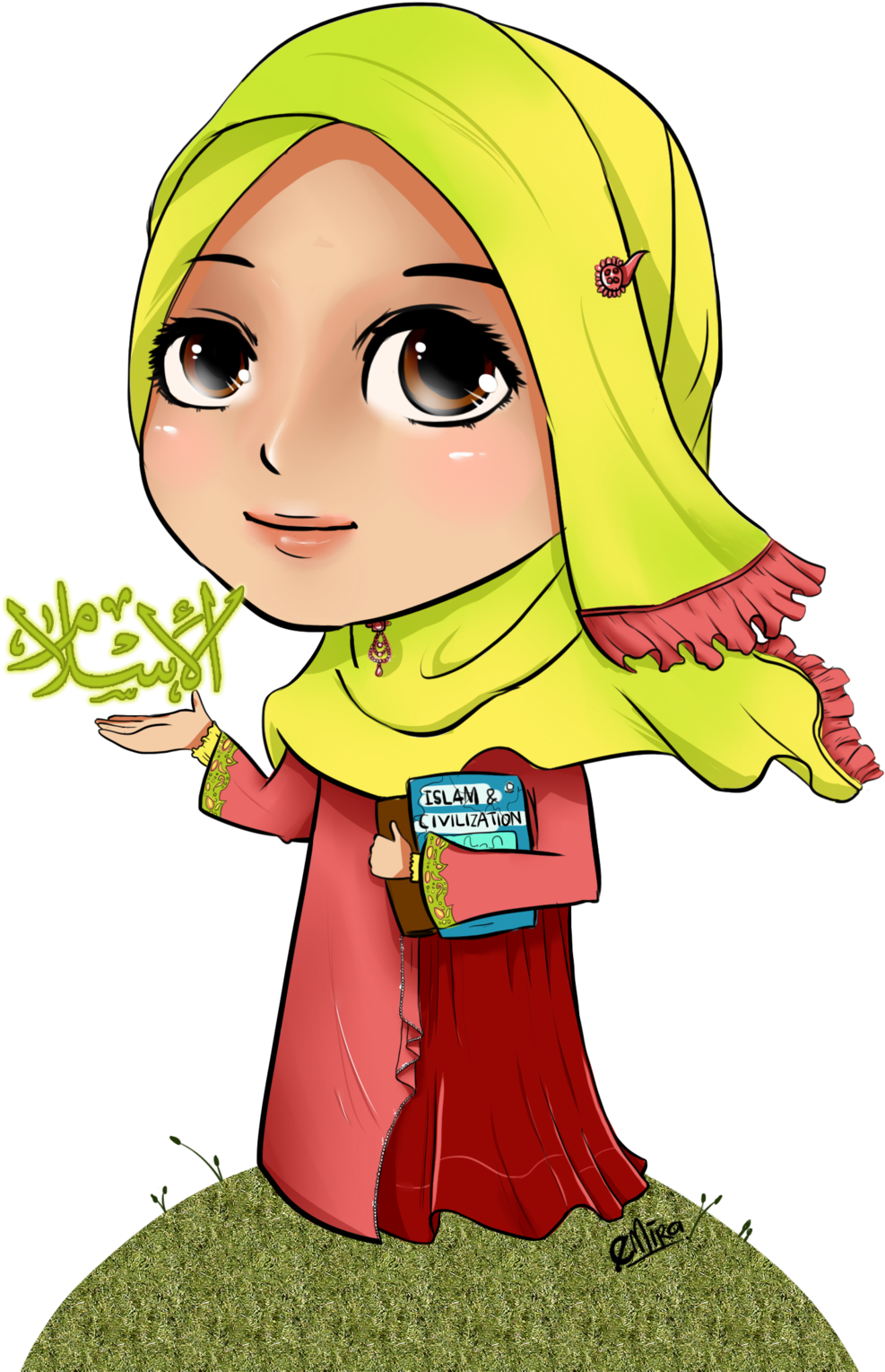 I Choose Islam Chibi By Babyjepux - Cartoon Muslimah (1024x1559)