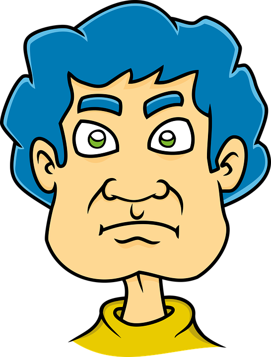 Angry Cartoon Face Girl 26, Buy Clip Art - Cabello Hombre Comic (750x750)