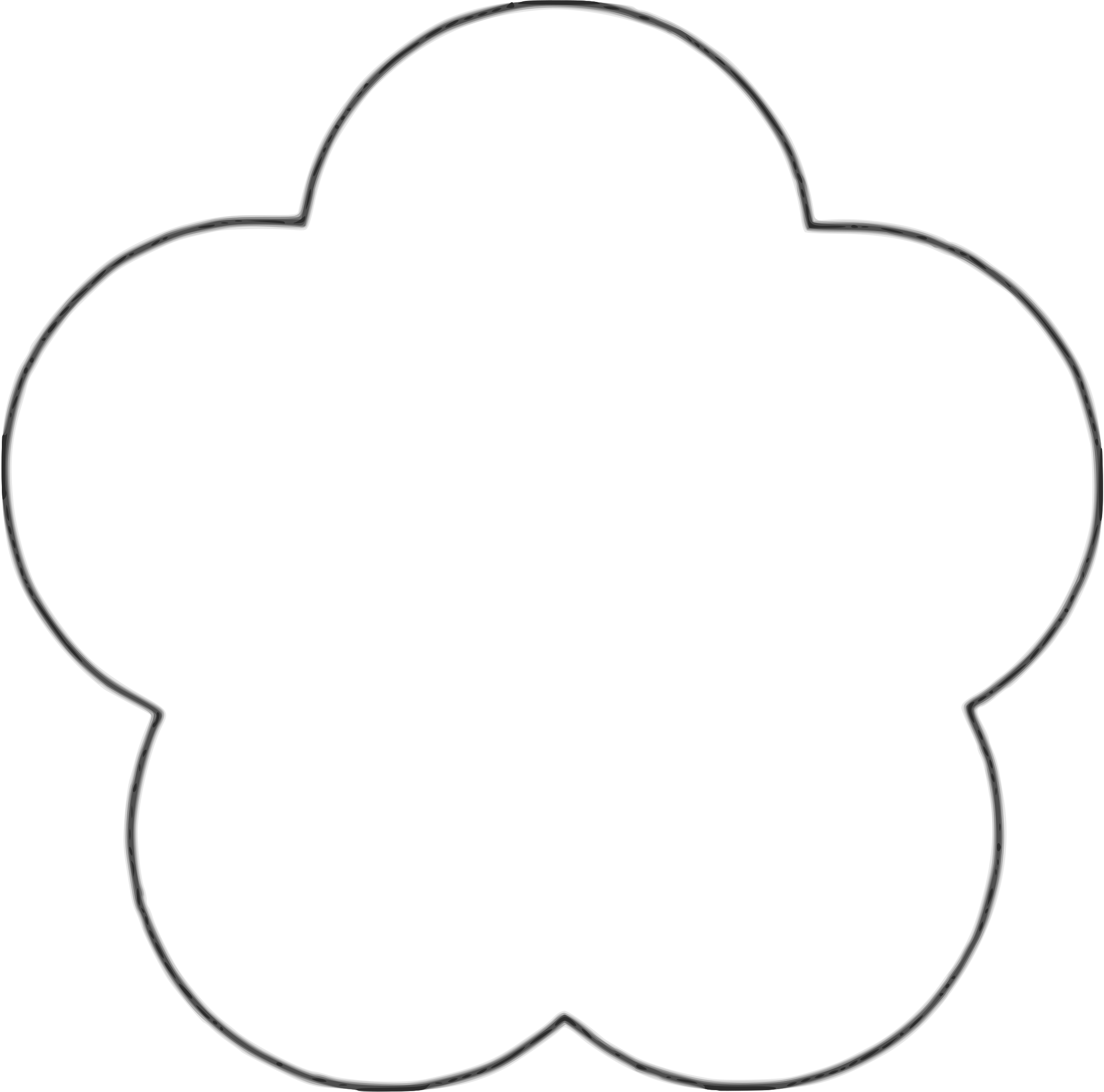 5 Petals Clipart - Flower Shape Clipart Black And White (2400x2374)