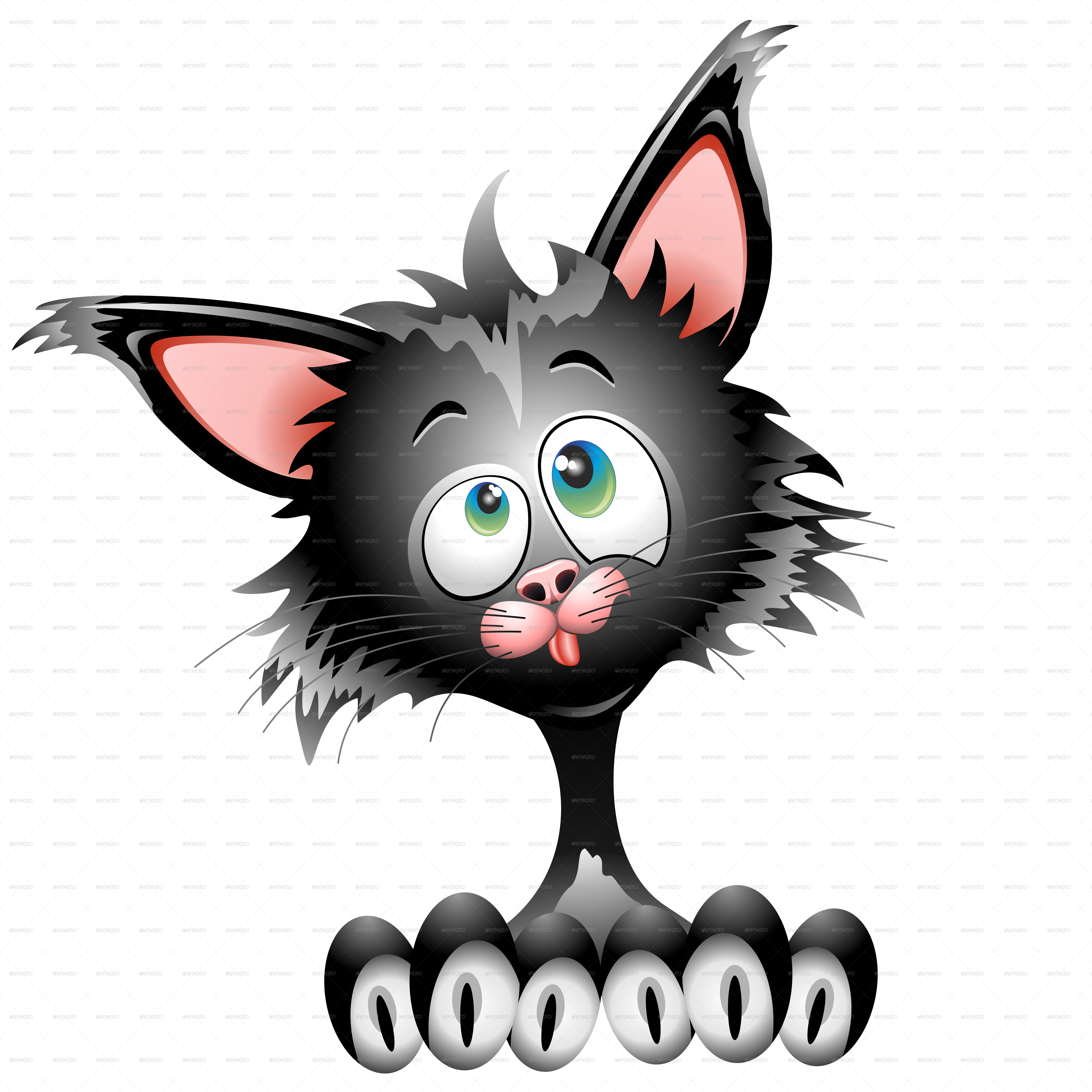 Cat Cartoon Funny Face Portrait-jpg 2000 - Cat Cartoon Funny Face (5000x5000)