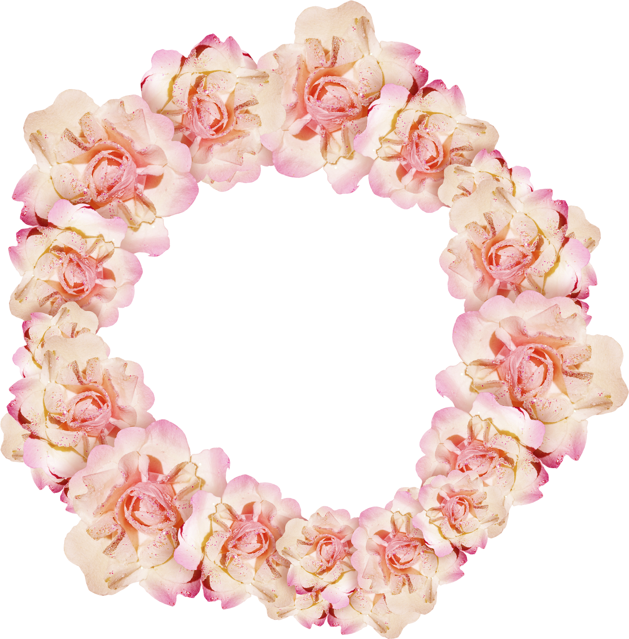 Cut Flowers Picture Frames Pink Floral Design - Круглая Рамка С Цветами (2000x2029)