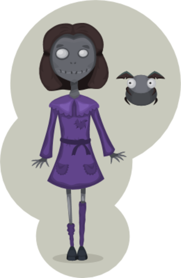Girl Zombie Bee Scary Comic Funny Cartoon - Zombie Pictures Clipart Transparent (600x923)