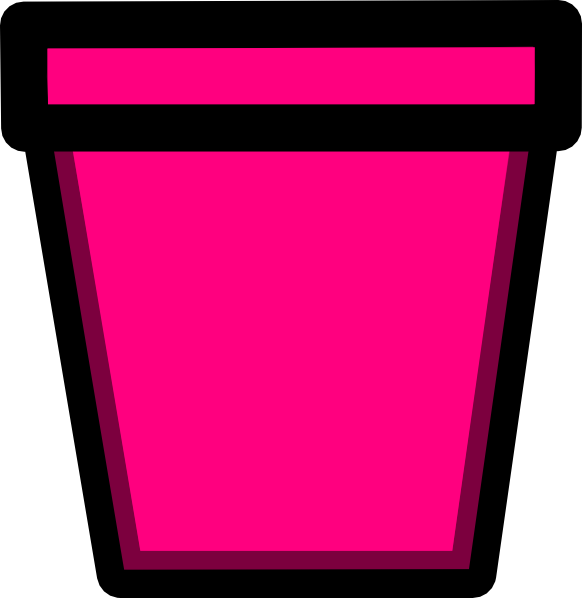 Pot Plant Clipart Big Flower Pencil And In Color Pot - Clip Art Flower Pots (582x598)