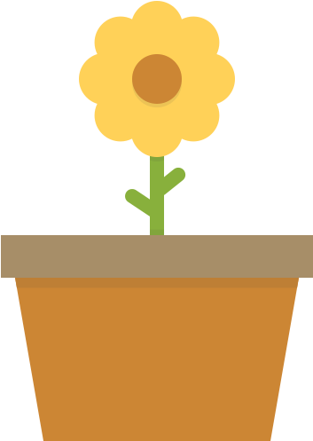 Bunga Matahari Musim Semi Berkebun Ekologi Pot Ikon - Flower In A Pot Icon (512x512)