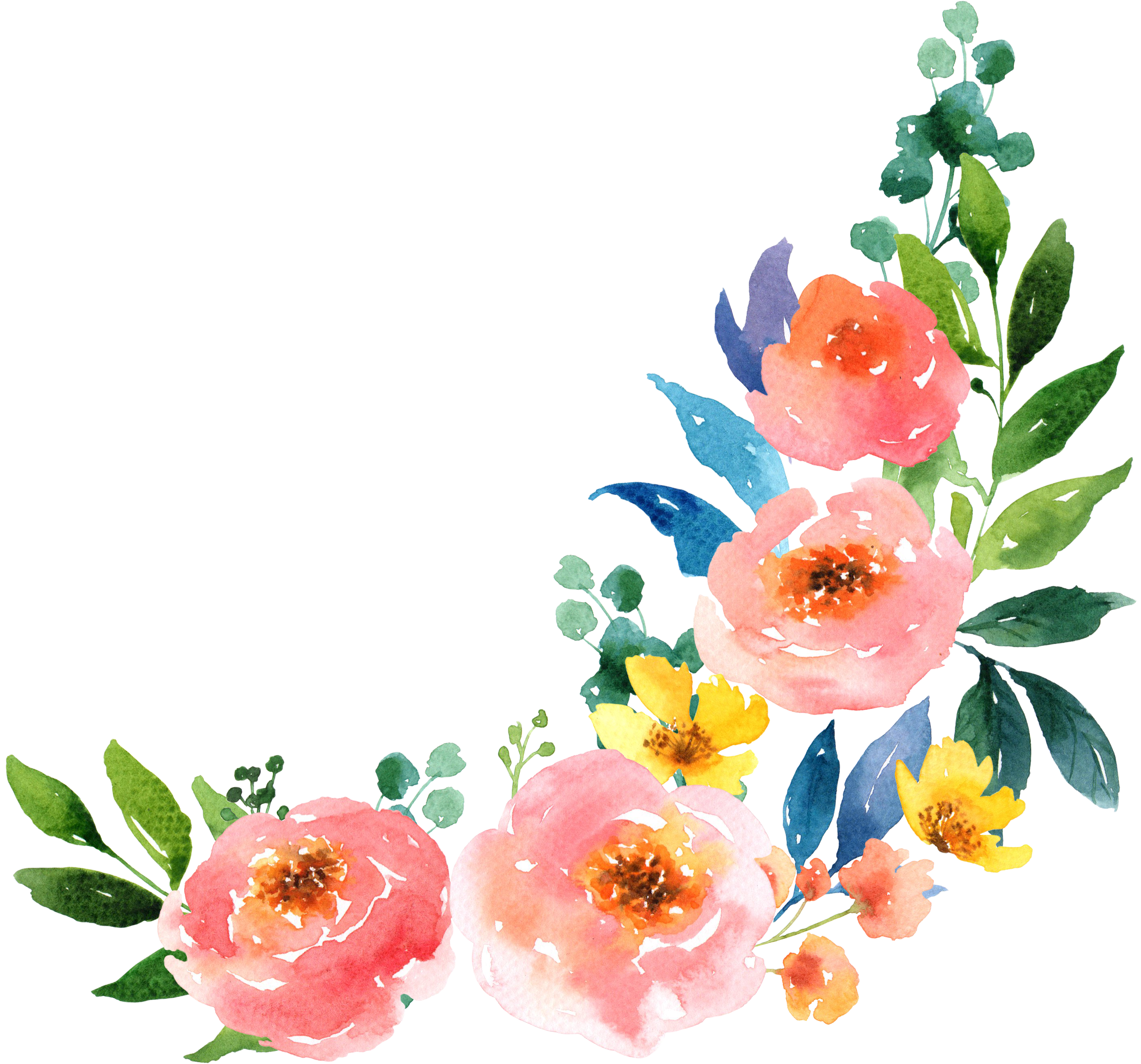 Paper Watercolour Flowers Watercolor Painting - Free Flower Water Color (3000x2800)