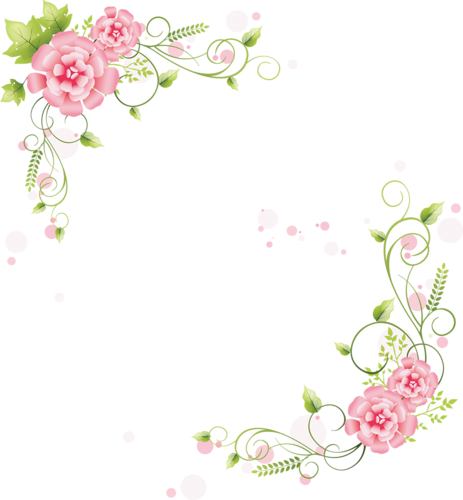 Flower Corner Cliparts - Pastel Floral Border Png (463x500)