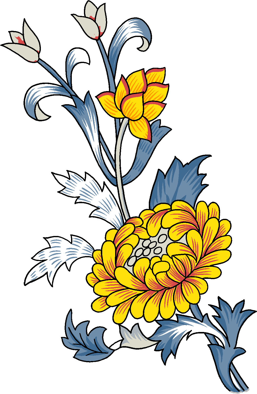 Flower Watercolor Painting Ink Wash Painting Clip Art - Flower Watercolor Painting Ink Wash Painting Clip Art (1289x1644)