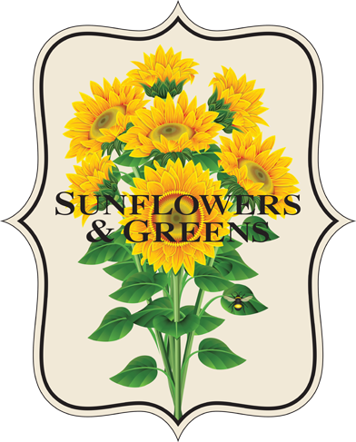 Sunflowers And Greens - Sunflower And Greens (392x487)