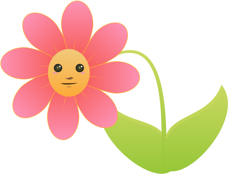 Clipart Free Pink Hearts Free Ill House 02 Free Crown - Flower With Face Clipart (800x600)
