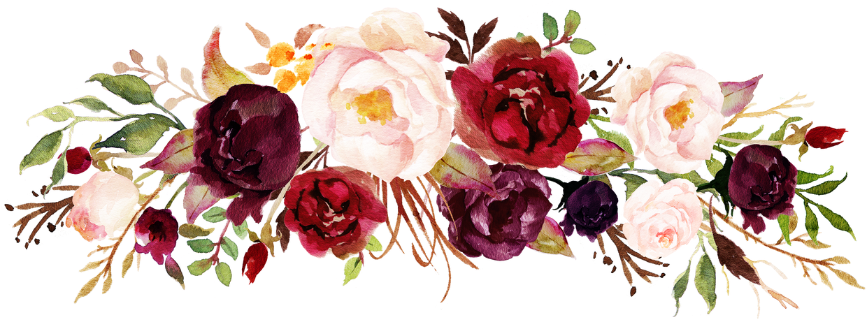 Floral Design Flower Marsala Wine Clip Art - Flores Para Convite Marsala (1280x515)
