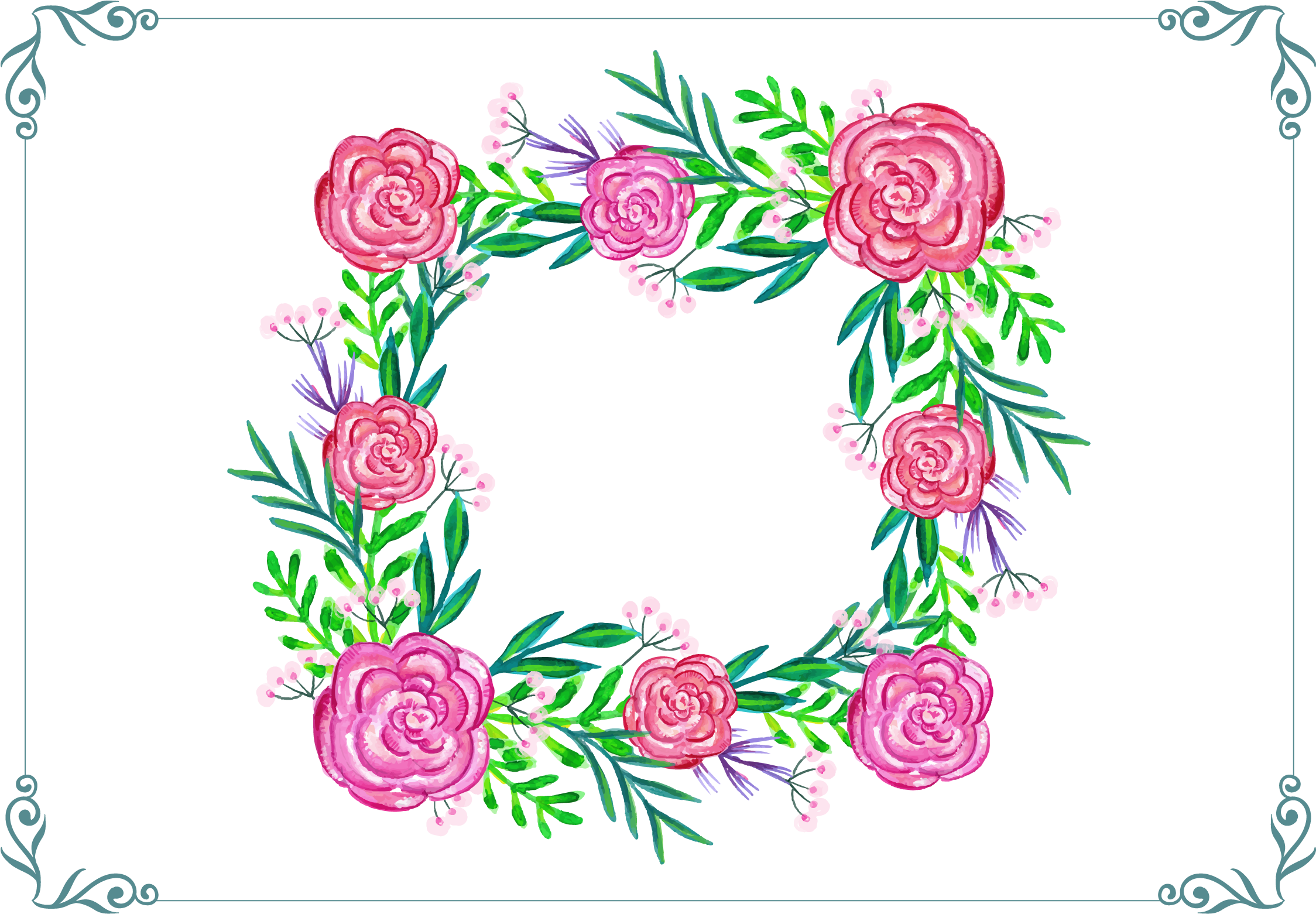 Floral Design Template - Vector Mexican Otomi Watercolor (2257x1580)