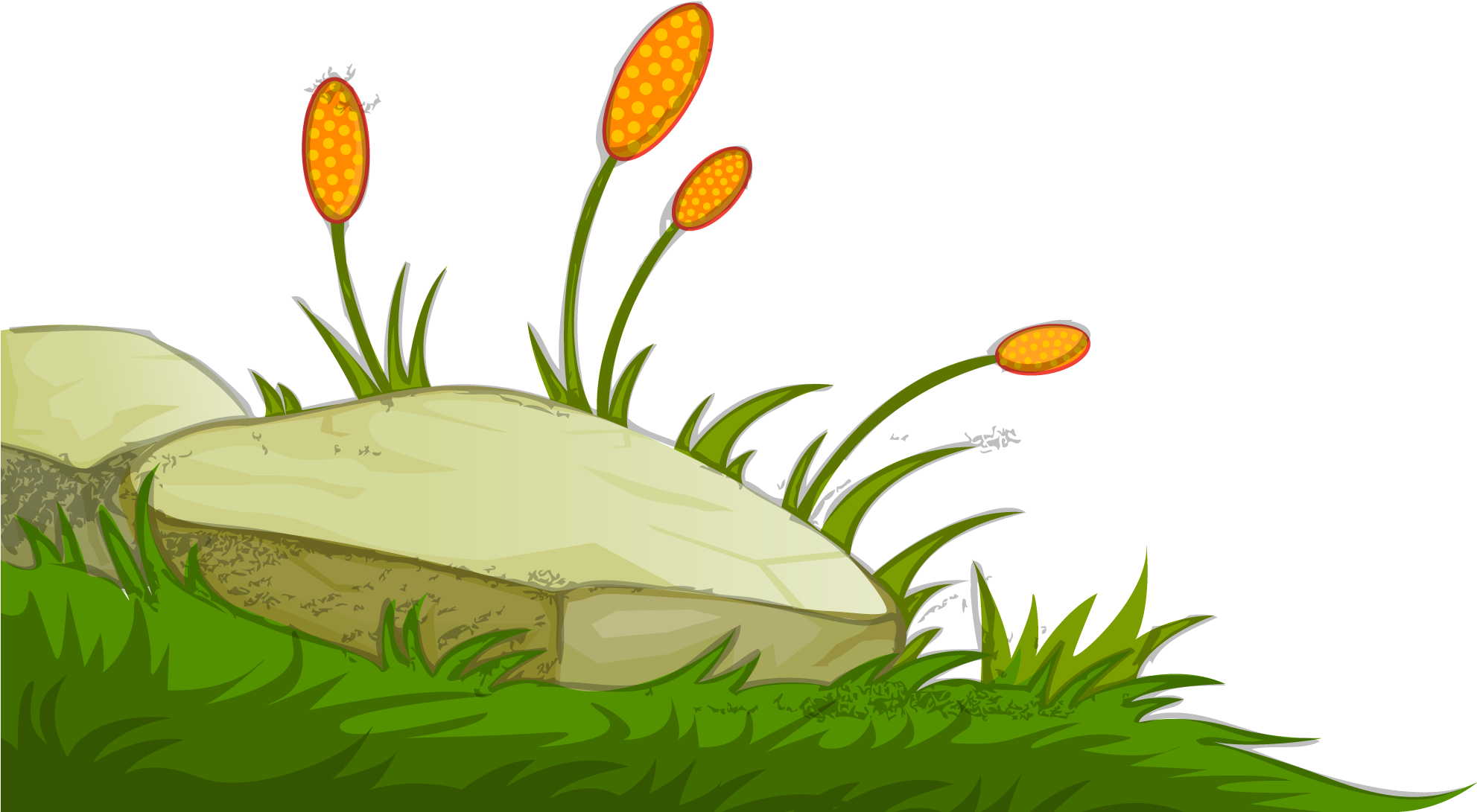 Flowers Stone Edge - Cartoon Grass Png (2000x2000)