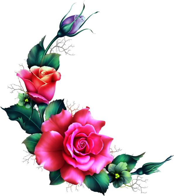 Roses 2 - Page - Esquineros De Rosas (609x687)