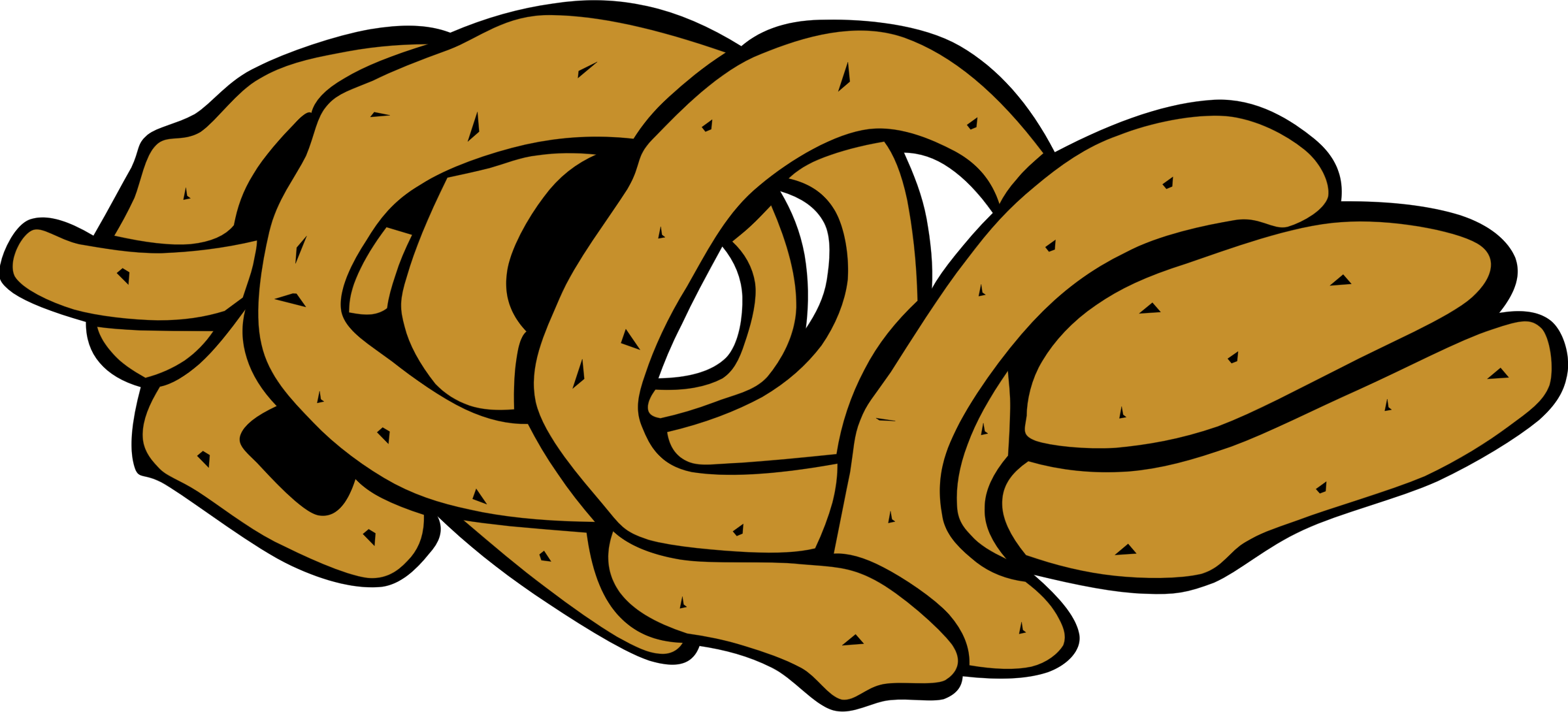 Cougar Clip Art 18, - Cartoon Onion Rings (2400x1090)