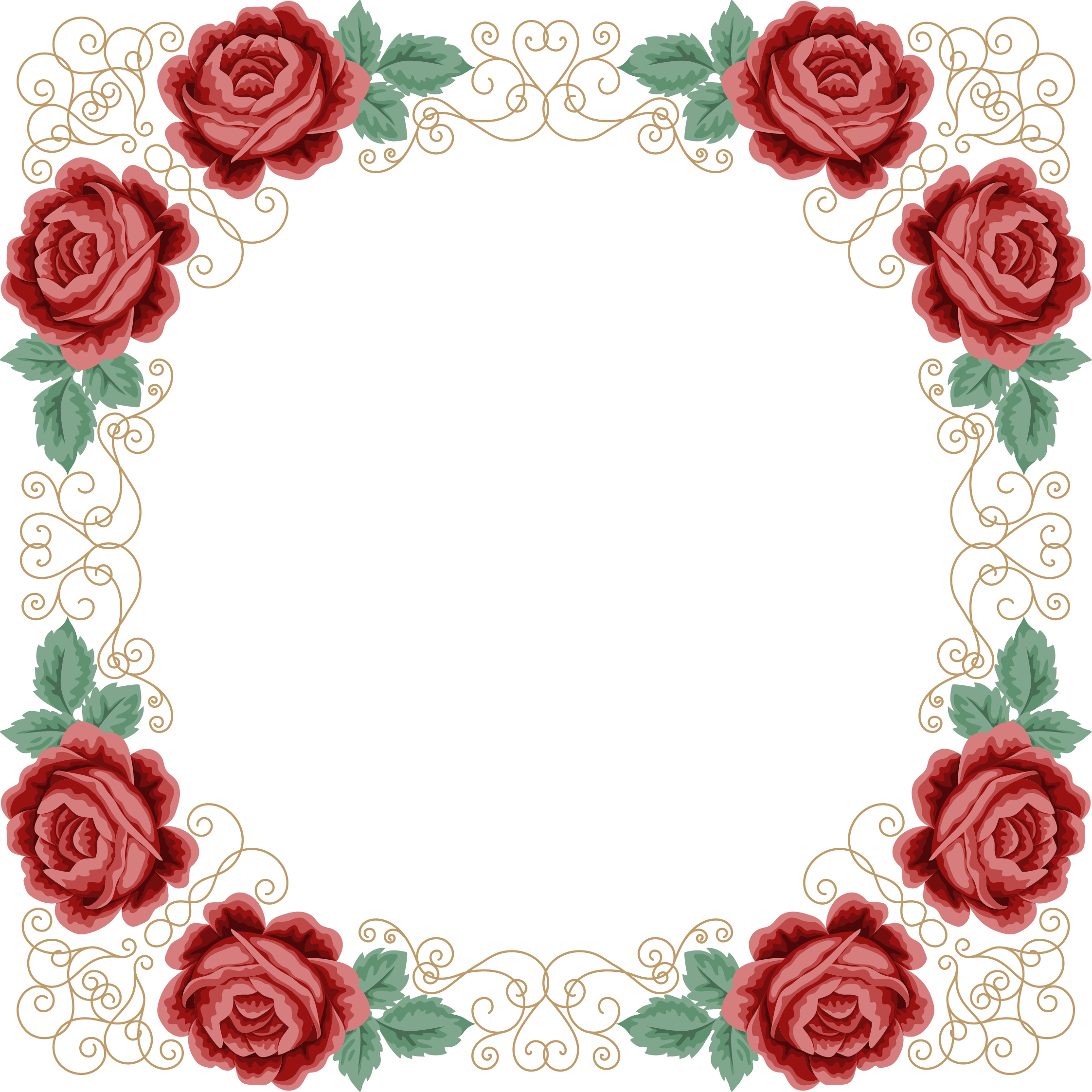 Com / Floral Frame - Moldura Quadrada Foto Png (2245x2245)