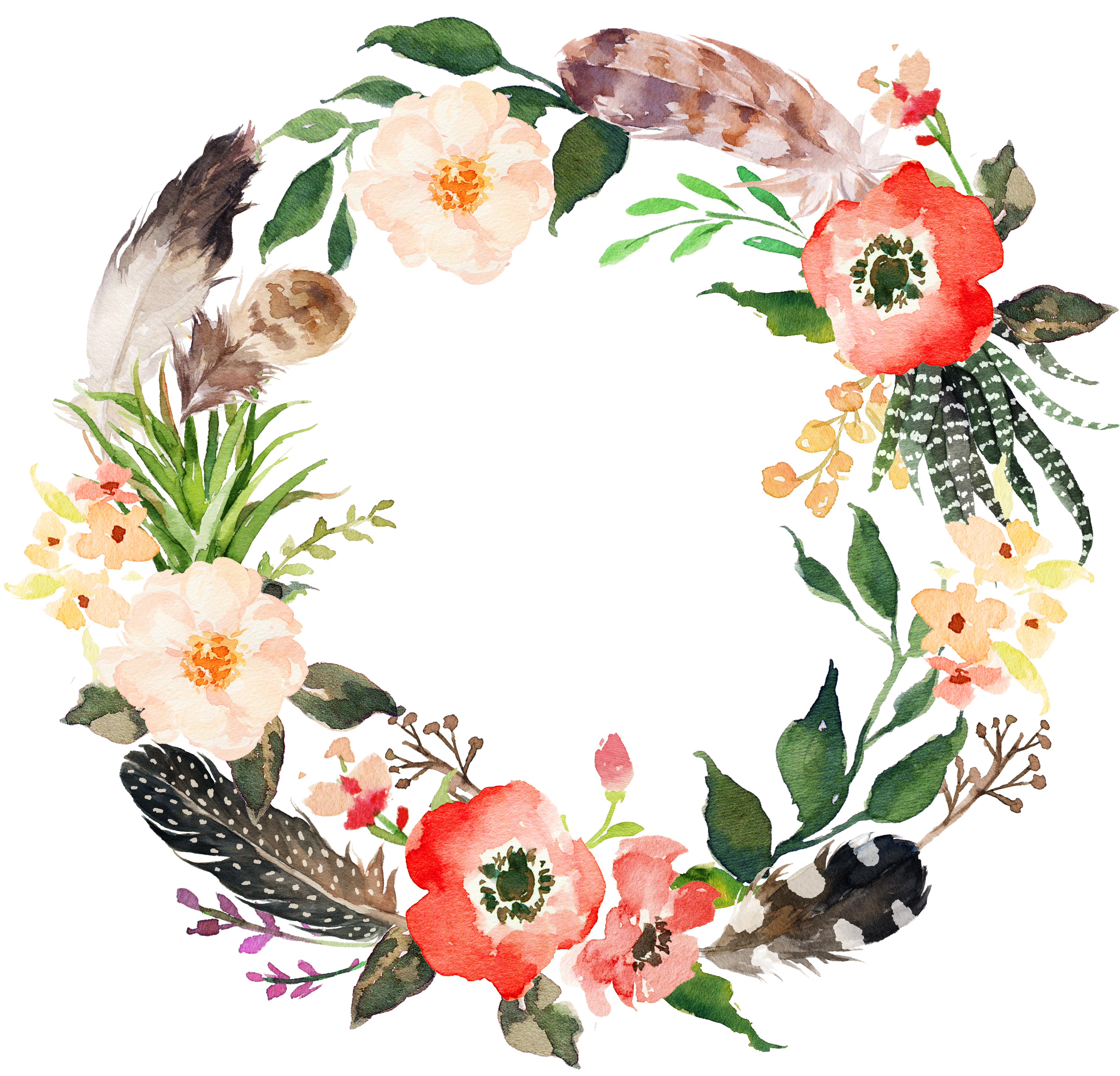 Wedding Invitation Wreath Flower Watercolor Painting - Not Today Satan Floral (3713x3541)