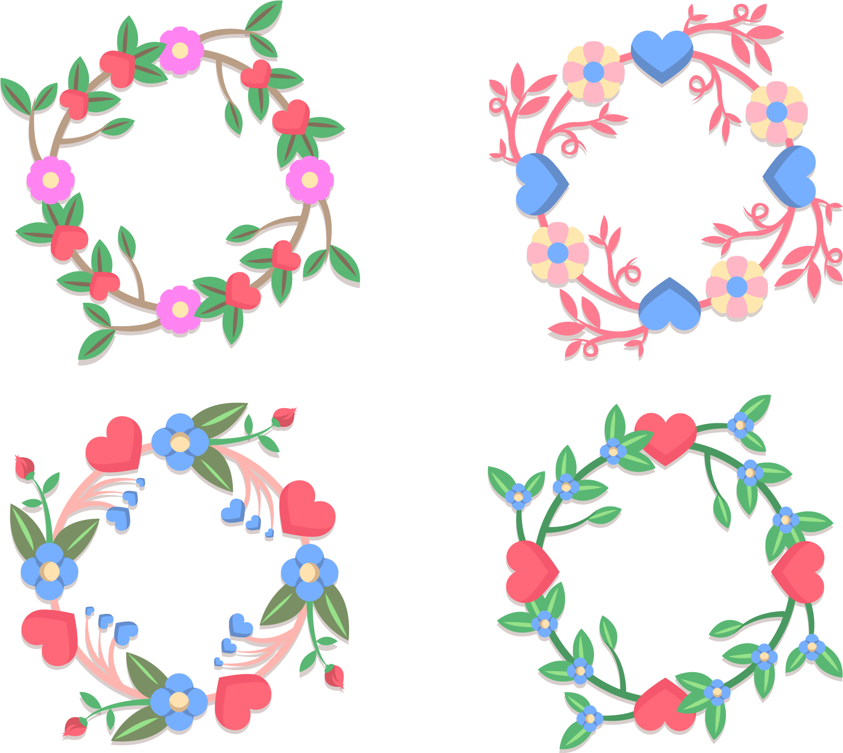 Euclidean Vector Flower Garland Geometry - Euclidean Vector Flower Garland Geometry (1800x1800)