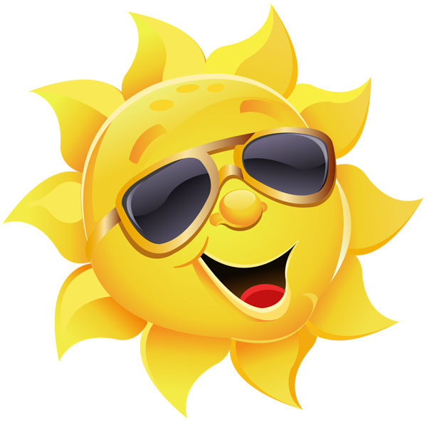 Sun Clipart Sunglass - Sun With Sunglasses Png (600x593)