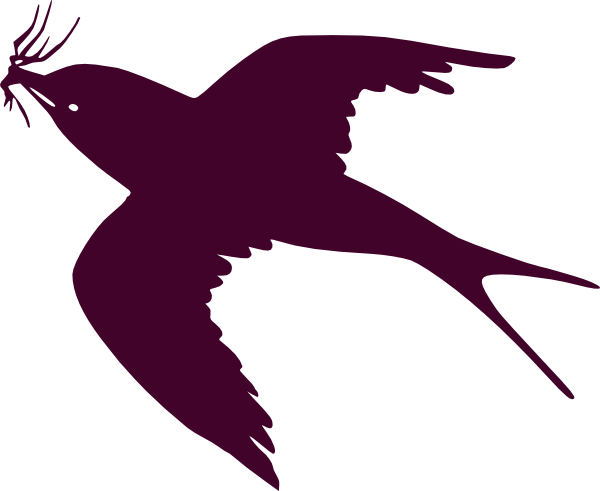 Swallow Clipart Cartoon - Flying Bird Silhouette (880x720)