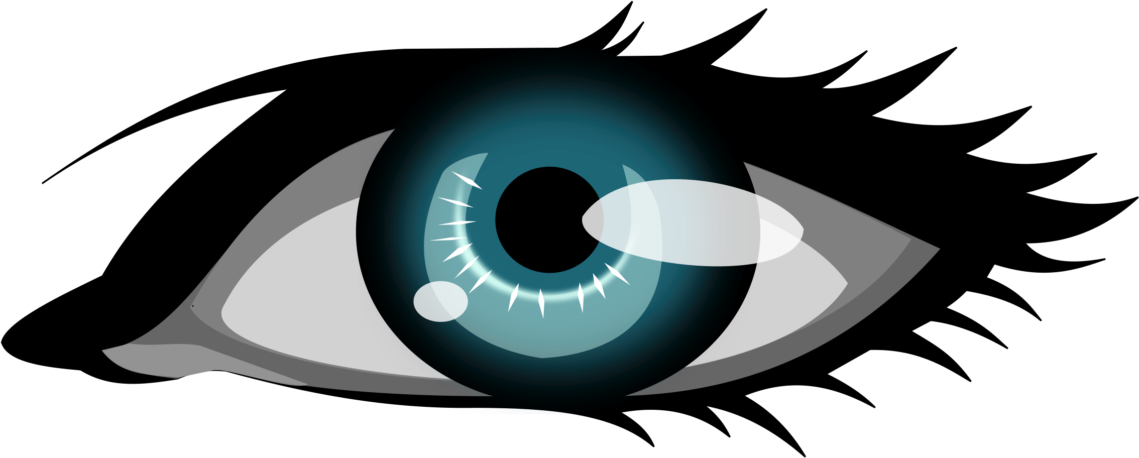 Illustration Of A Human Eye - Blue Eye Clip Art (2400x1267)