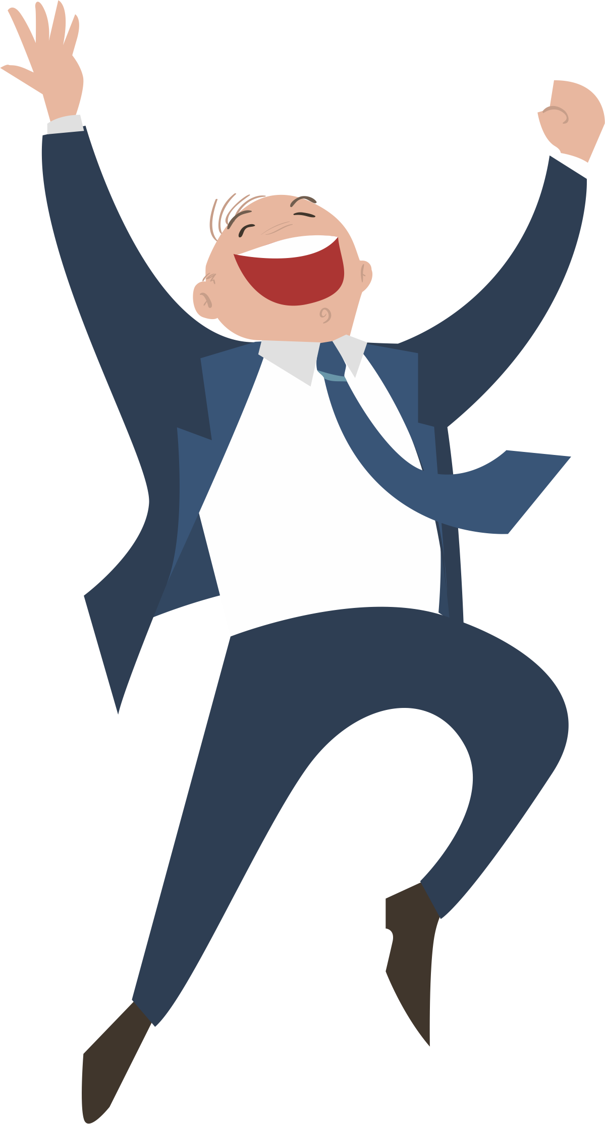 Happiness Illustration - Laughing Man - Happy Person Vector Png (1199x2226)