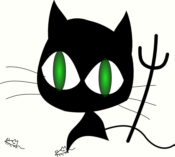 Free Vector Wicked Cat Clip Art - Halloween Gato Negro Png (900x794)