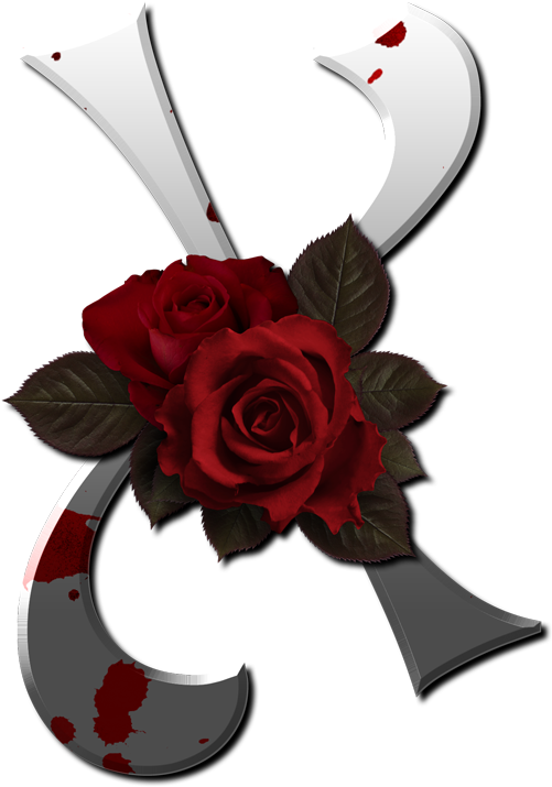 Alphabet - Letra X Con Rosas (500x758)