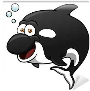 Vector Illustration Of Killer Whale Cartoon Wall Mural - Killer Whalecartoon (400x400)