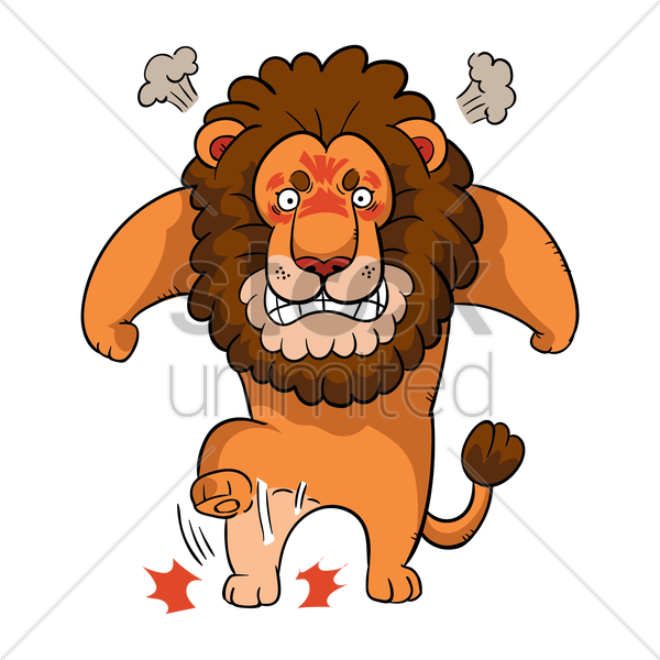 Cartoon Lion Feeling Angry Vector Image - Angry Lion Face Cartoon (600x600)