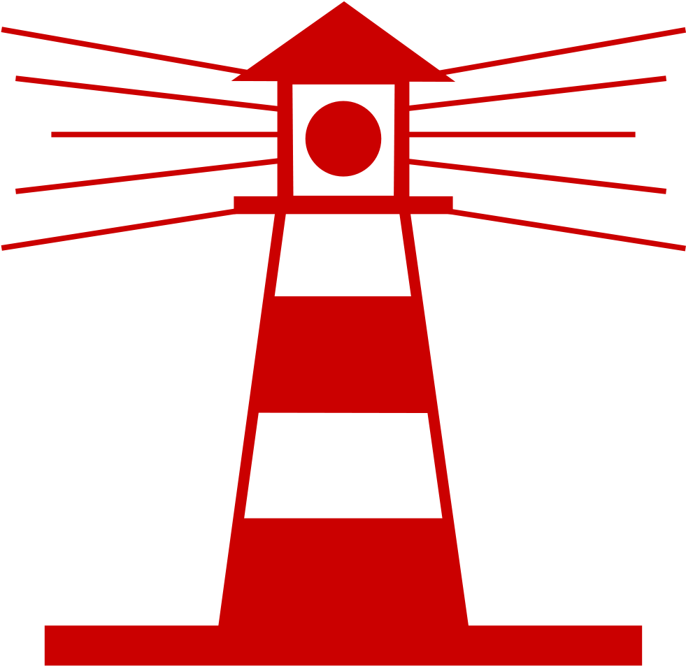 Open - Lighthouse Icon Red (1000x1875)