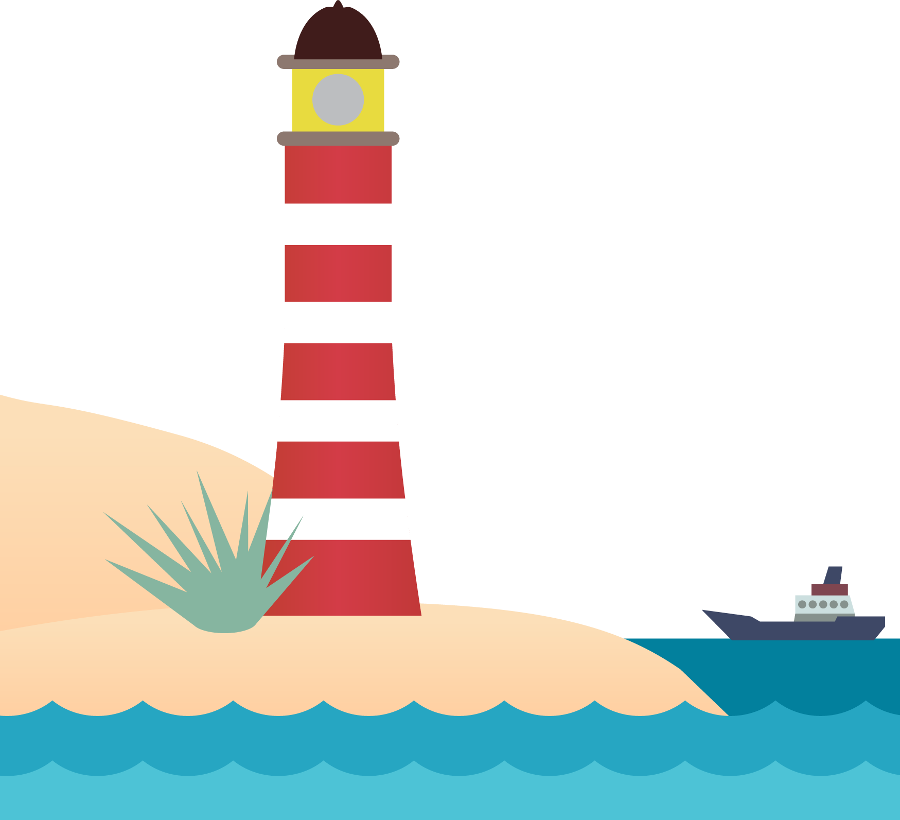 Cartoon Lighthouse Euclidean Vector - Cartoon Lighthouse Png (1749x1593)