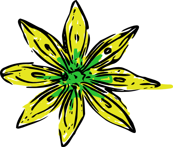 This Free Clip Arts Design Of Yellow Green Flower - White Flower Outline Png (600x512)
