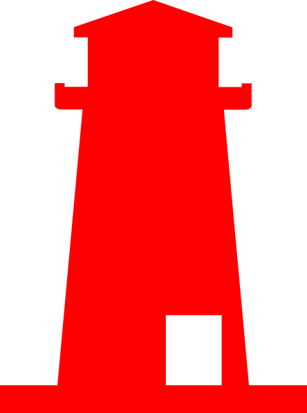 Small - Red Lighthouse Clipart (444x596)
