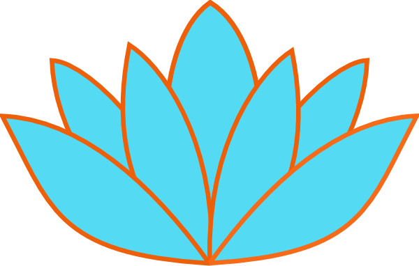 Blue Orange Lotus Clip Art At Clkercom Vector - Clip Art (600x382)