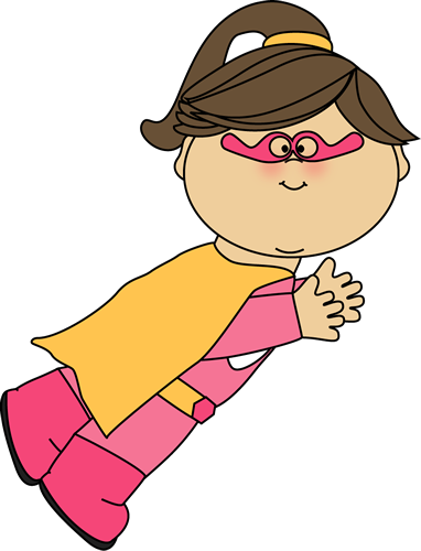 Superhero Girl Flying - Clip Art (382x500)