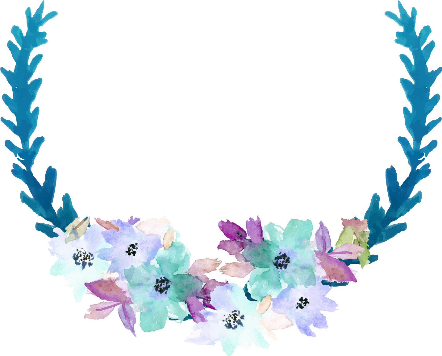 Blue Clip Art - Blue Watercolor Flower Clipart (1501x1501)