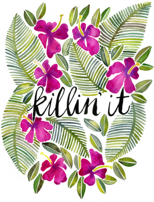 Redbubble Sticker Pack Messages Sticker-10 - Tropical Background With Quote (311x408)