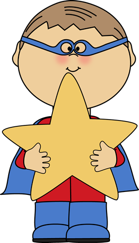 Stars Clipart Superhero - Kids Holding Star (287x500)