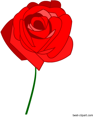 Red Rose Free Clip Art Image - Garden Roses (450x450)