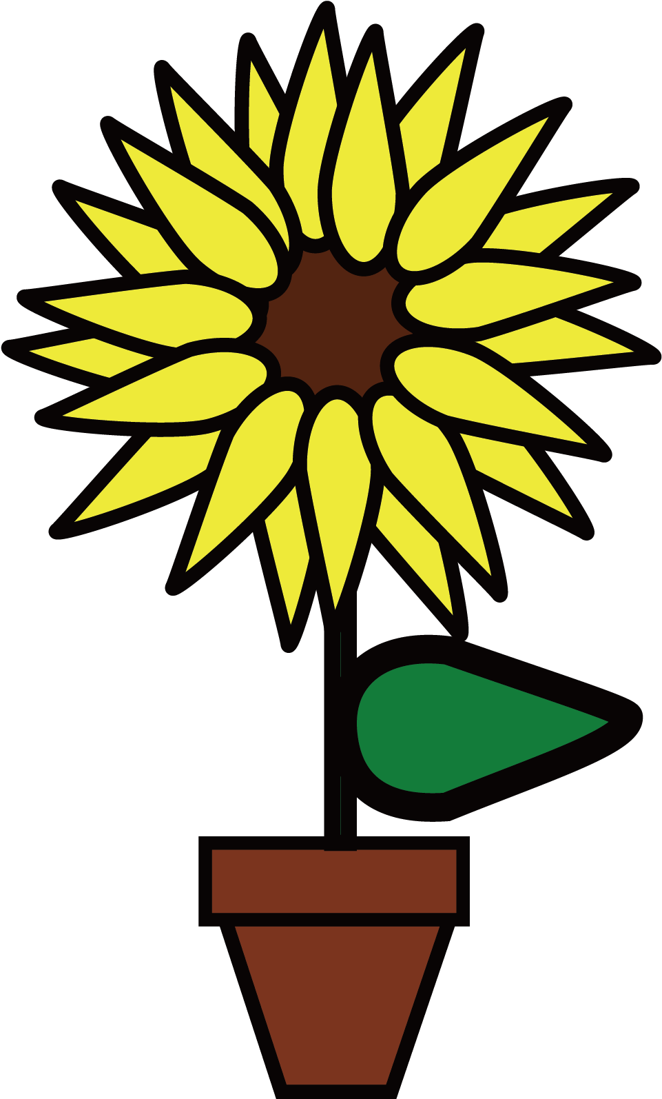 Common Sunflower Drawing Clip Art - Common Sunflower Drawing Clip Art (1110x1784)