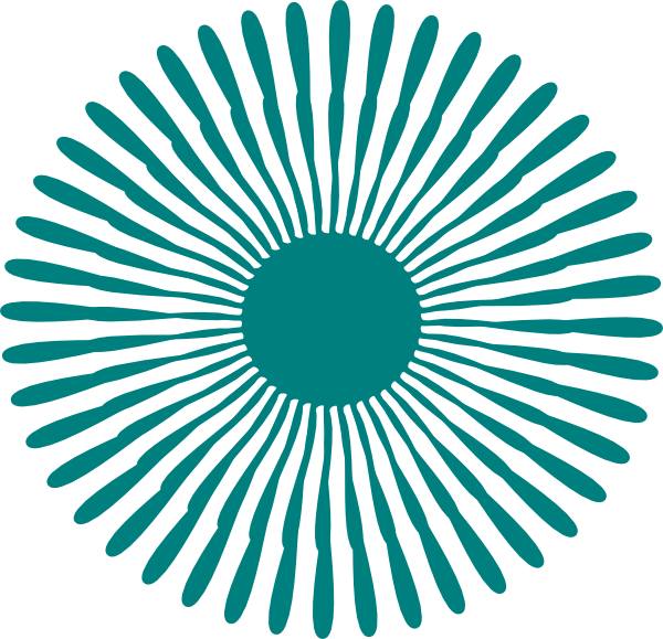 Color Teal Flowers Clipart (600x579)