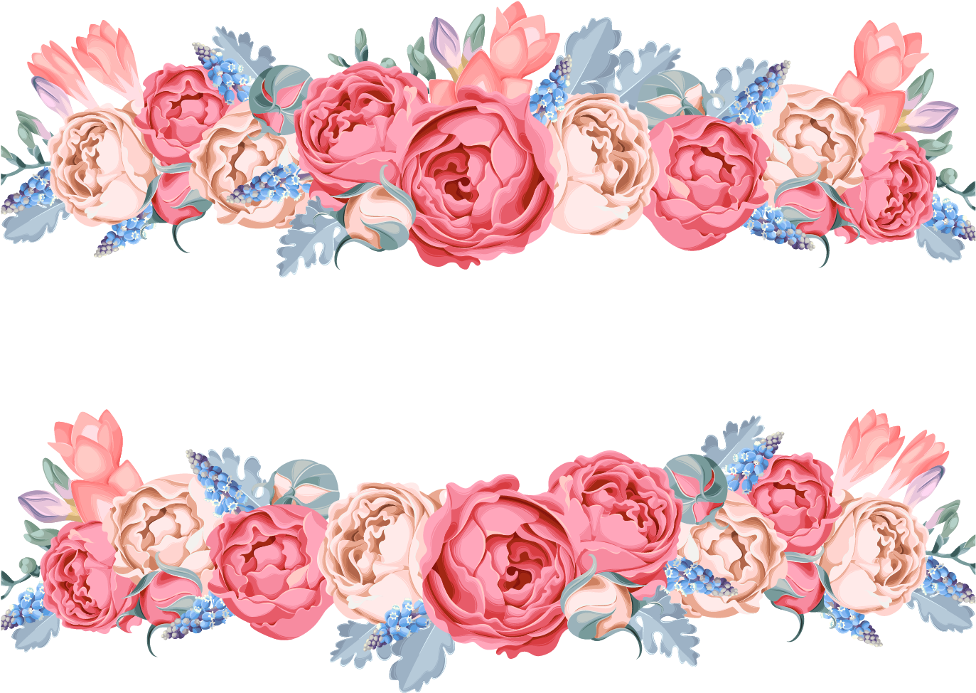 Flower Floral Design - Pink And Blue Flowers Png (1665x1227)