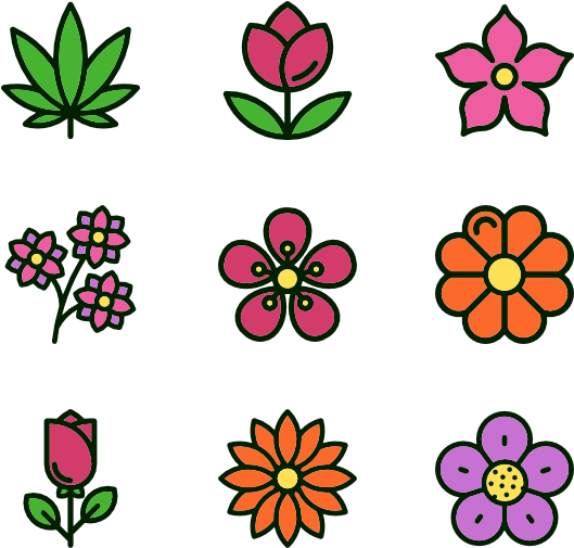 Flowers - Flower Flat Design Png (600x564)