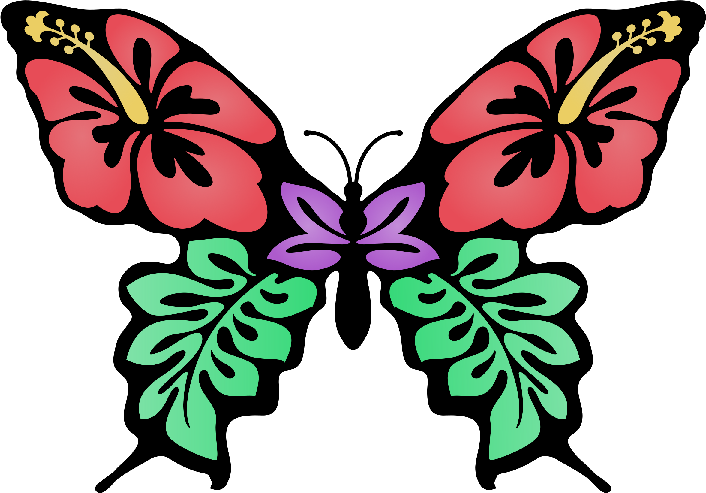 Butterfly Flower Colour - Butterfly Flower Colour (2400x1675)